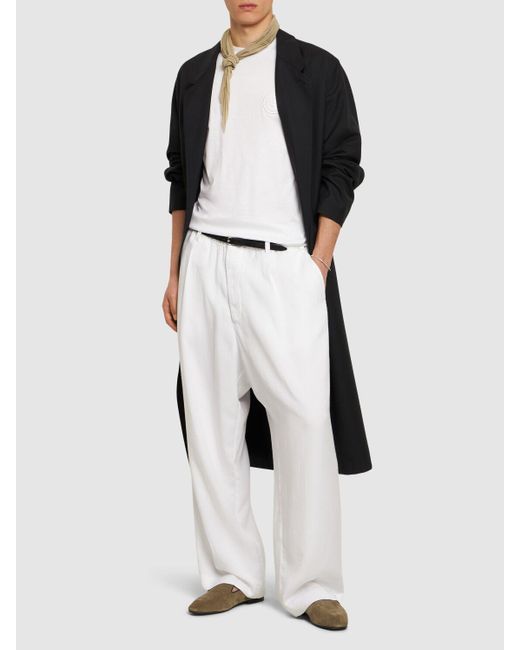 Pantaloni in lyocell / girovita elasticizzato di Giorgio Armani in White da Uomo