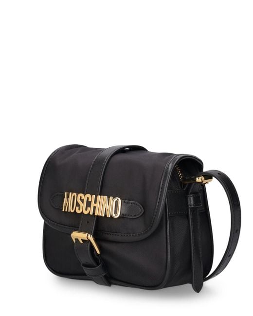 Moschino Black Multi-Pocket Nylon Crossbody Bag