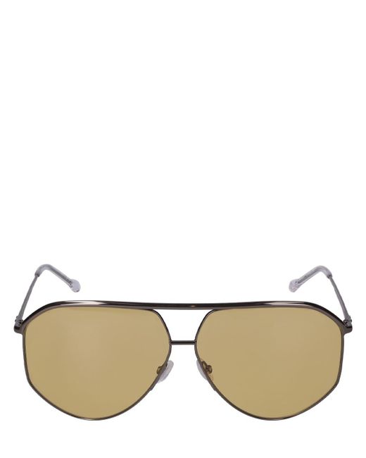 Isabel Marant Natural Oversize Pilot Metal Sunglasses