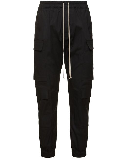 Rick Owens Black Mastodon Megacargo Cotton Pants for men