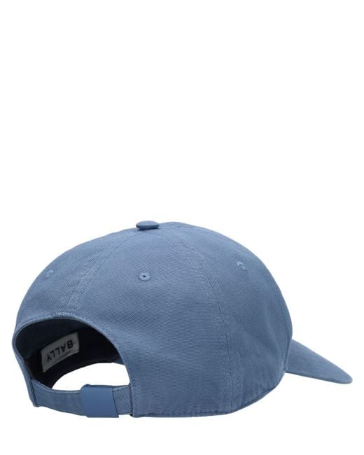 Bally Blue Cotton Logo Baseball Hat for men