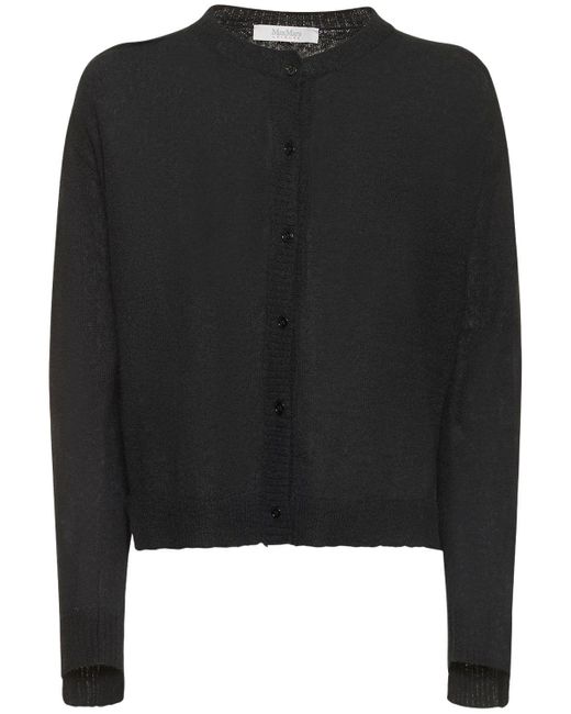 Max Mara Funghi Mohair Blend Cardigan in Black | Lyst