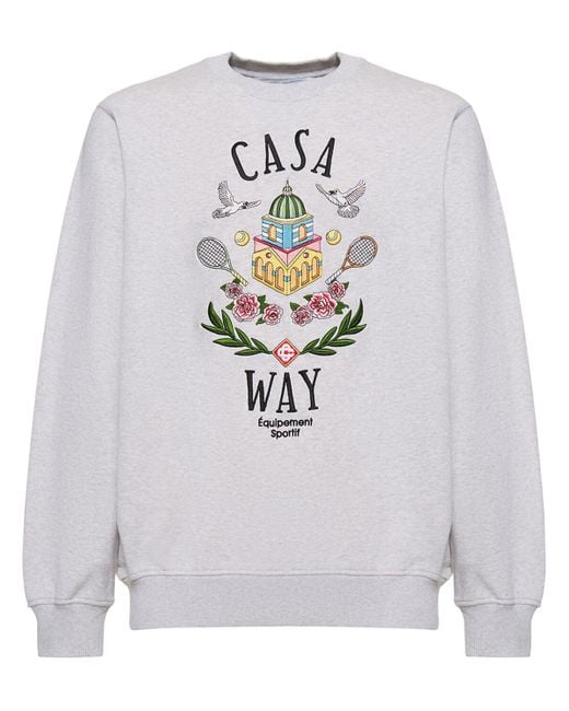 Casablancabrand Gray Casa Way Organic Cotton Sweatshirt for men