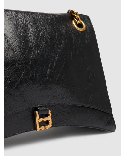 Balenciaga Black Large Crush Leather Chain Bag