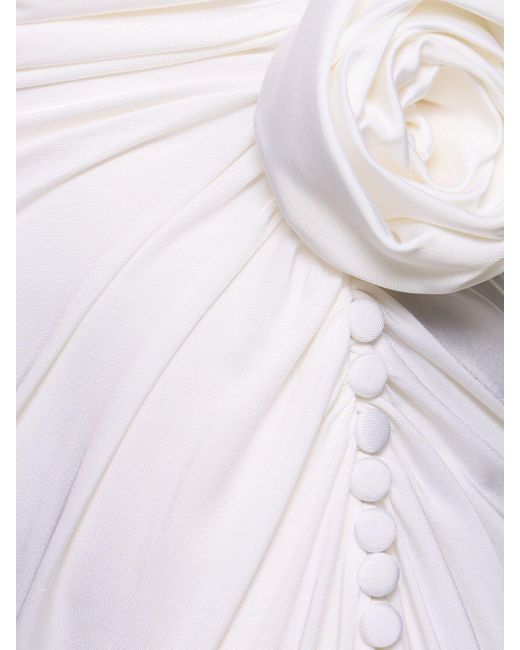Robe longue en jersey détail rose Magda Butrym en coloris White