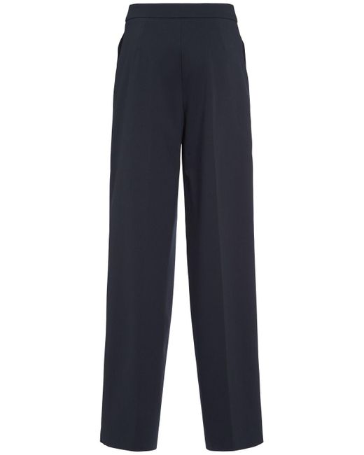 Max Mara Blue Gerade Hose Aus Technojersey "orche"