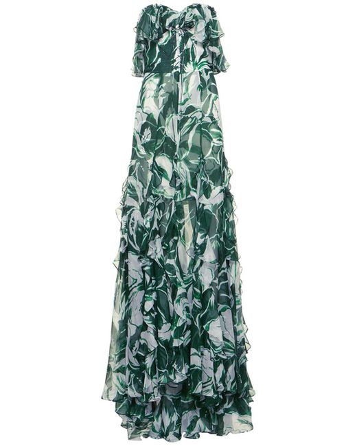 Vestito galiya in chiffon di misto seta di Costarellos in Green