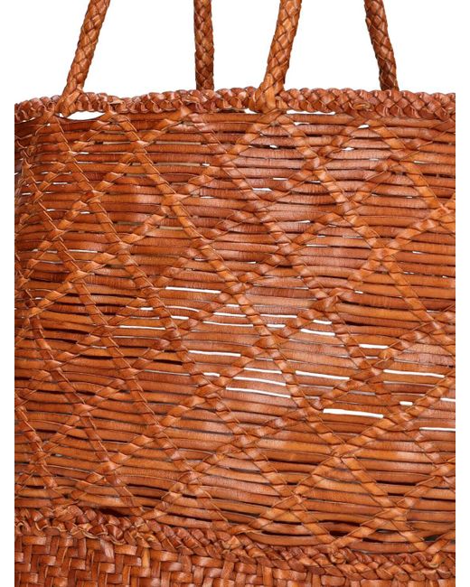 Dragon Diffusion Brown Corso Weave Leather Bucket Bag