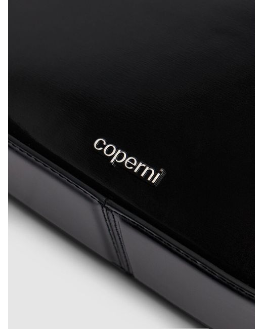 Coperni Black Small Sound Swipe Gloss Leather Bag
