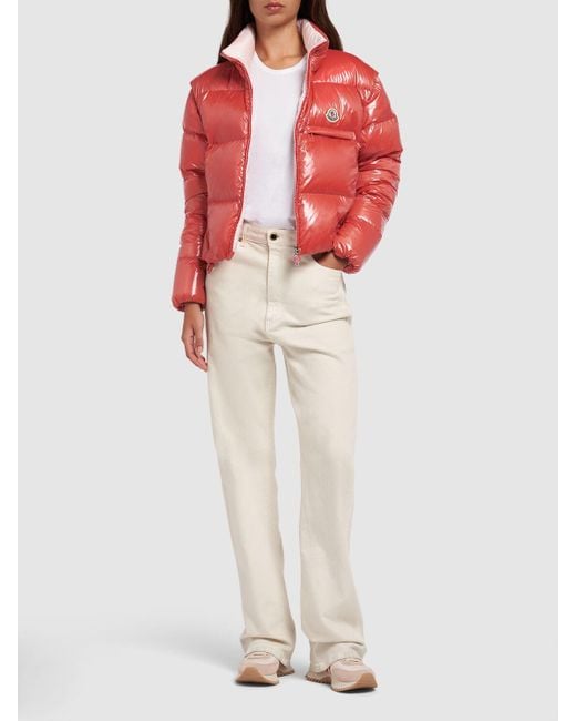 Moncler Red Almo Short Nylon Down Jacket