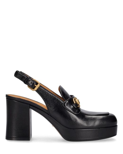 Zapatos mules de piel 60mm Gucci de color Black