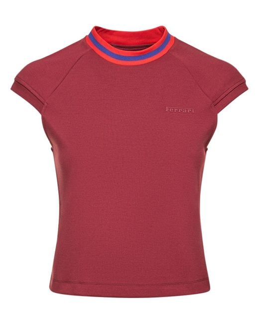 Camiseta de viscosa con logo Ferrari de color Red