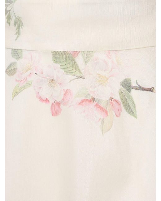 Falda maxi estampada Zimmermann de color Natural