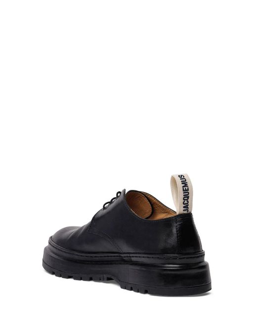 Jacquemus Black Les Derbies Pavane Leather Lace-Up Shoes for men