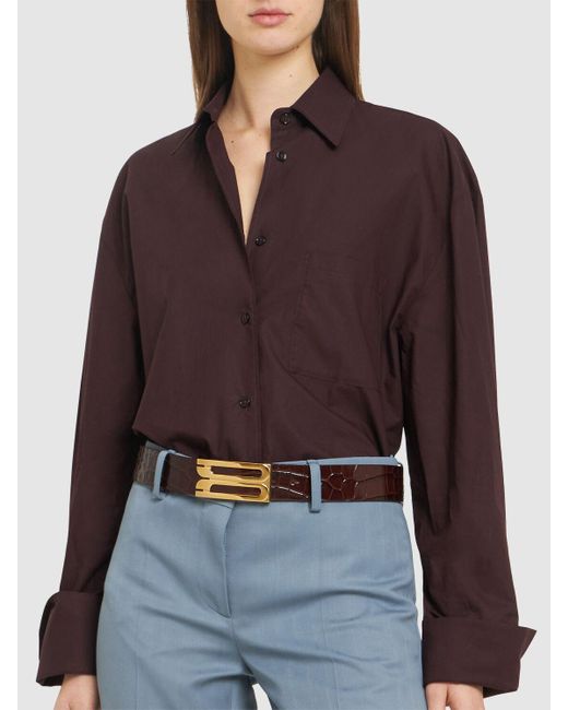 Victoria Beckham Jumbo Frame クロコエンボスベルト Multicolor