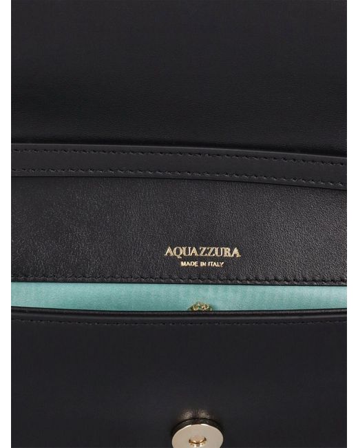 Aquazzura Black E/w Twist Leather Shoulder Bag