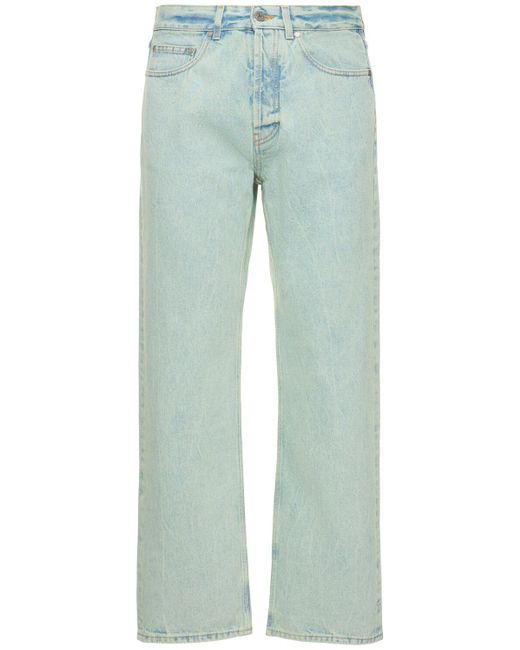 Jeans in denim di cotone con logo ta di Palm Angels in Blue da Uomo
