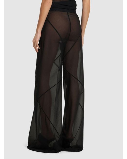 Rick Owens Black Farrah Sheer Bias Wide Pants