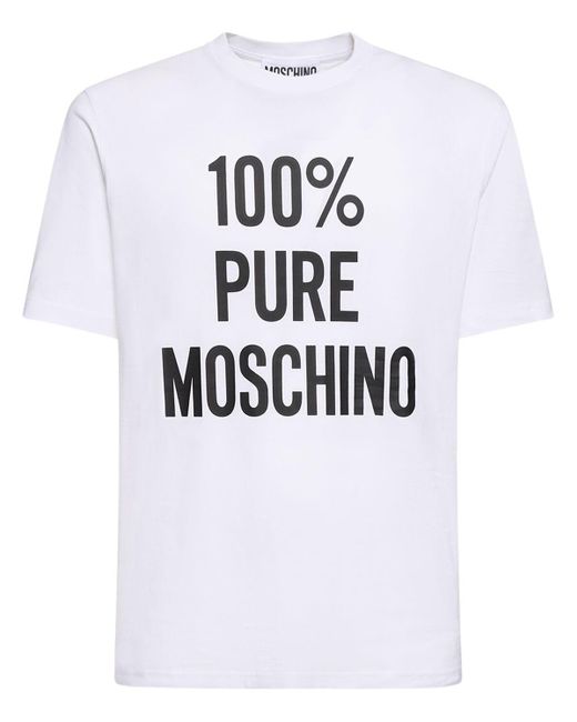 T-shirt 100% pure in cotone di Moschino in White da Uomo