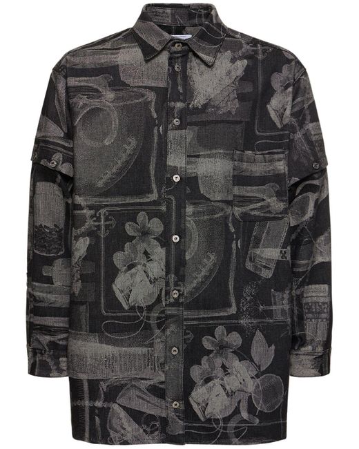 Off-White c/o Virgil Abloh Black X-ray Cotton Denim Shirt for men