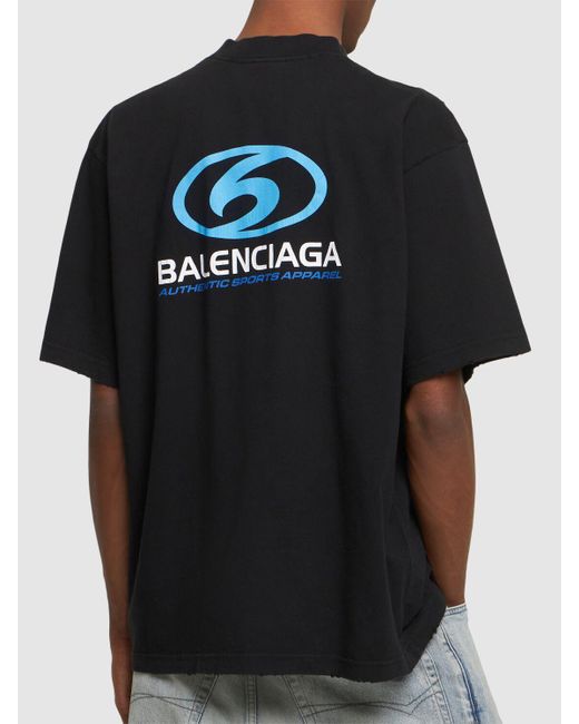 Camiseta de algodón efecto vintage Balenciaga de hombre de color Black