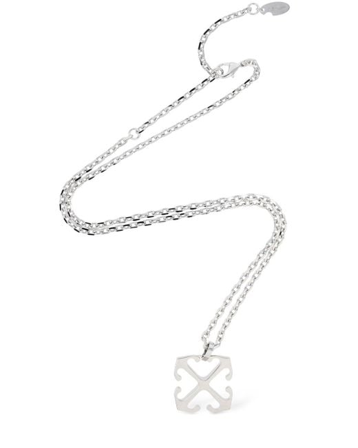 Off-White c/o Virgil Abloh White Arrow Brass Pendant Necklace for men