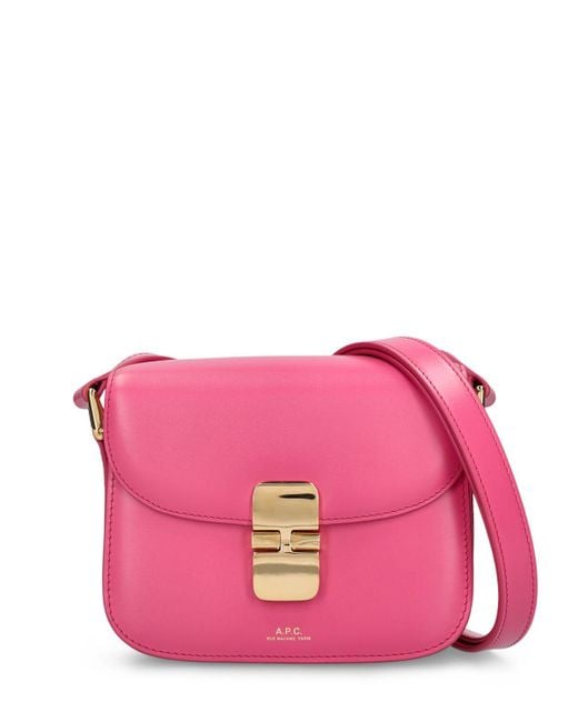 A.P.C. Pink Mini Grace Leather Shoulder Bag