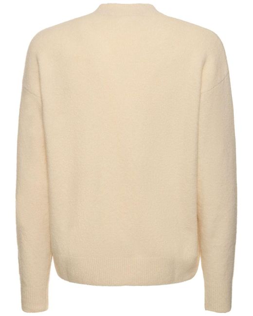 Palm Angels Wolllmischpullover Mit Logo in Natural für Herren