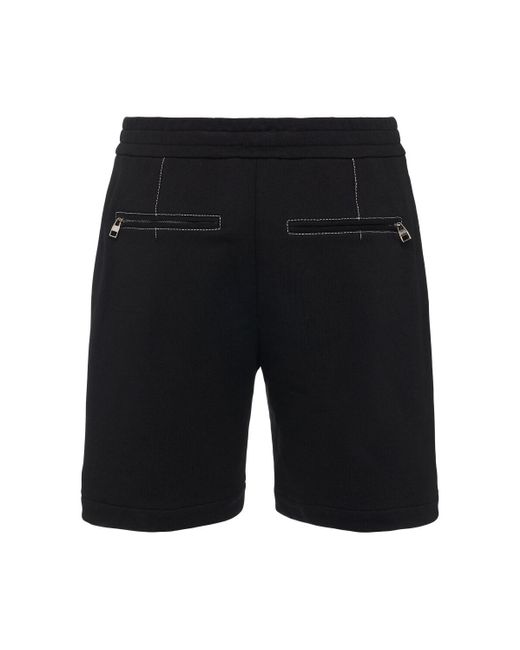 Alexander McQueen Black Cotton Loopback Sweat Shorts for men