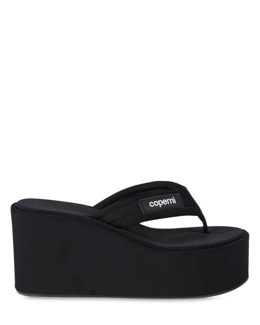 Coperni Black 100Mm Branded Wedge Sandals