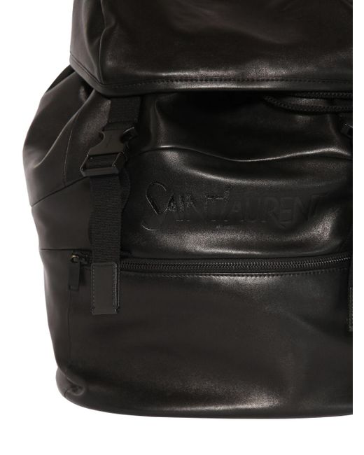 Saint Laurent Black Leather Backpack for men