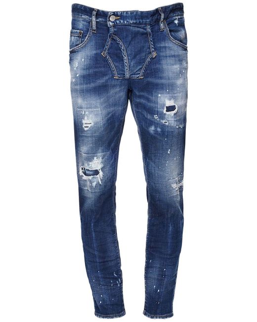 DSquared² Blue 16cm Skater Denim Underwear Stretch Jean for men