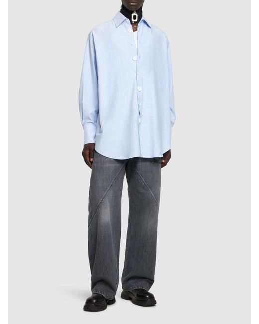 J.W. Anderson Blue Oversize Cotton Shirt for men