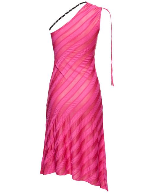 Vestido decorado con un tirante Cormio de color Pink