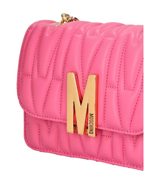 Moschino Pink Quilted Leather Shoulder Bag