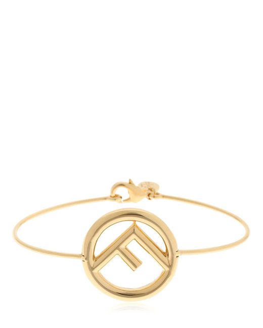 Fendi Metallic F-logo Bangle Bracelet