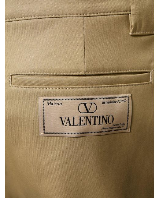 メンズ Valentino ストレートコットンパンツ ナチュラル | Lyst