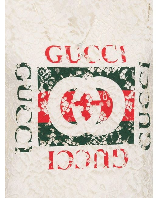 Gucci Multicolor Floral Cotton Blend Lace Top W/ Print