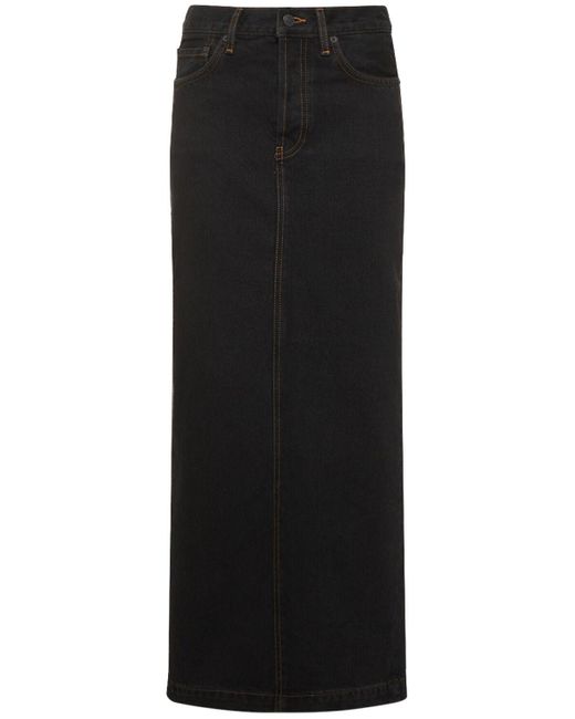 Falda de algodón denim Wardrobe NYC de color Black
