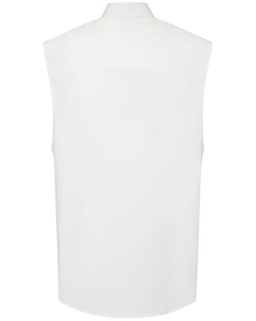 Dolce & Gabbana White Sleeveless Poplin Shirt for men