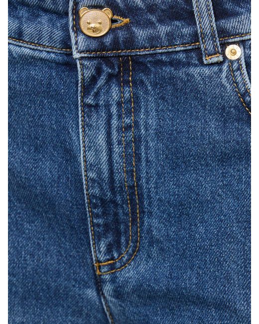 Moschino Blue Low Waist Denim Wide Jeans