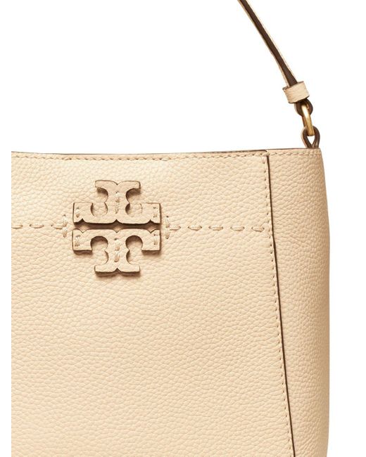 Tory Burch Natural Small Mcgraw Leather Bucket Bag