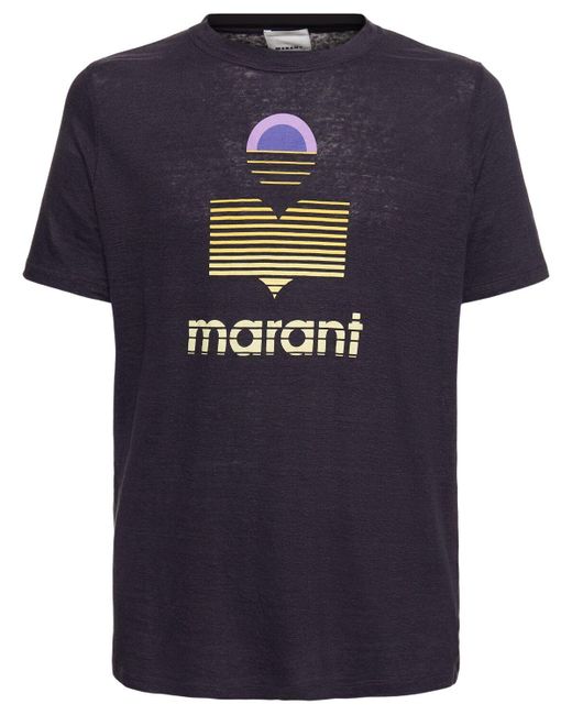 Isabel Marant T-shirt Aus Baumwolljersey Mit Logodruck in Blue für Herren