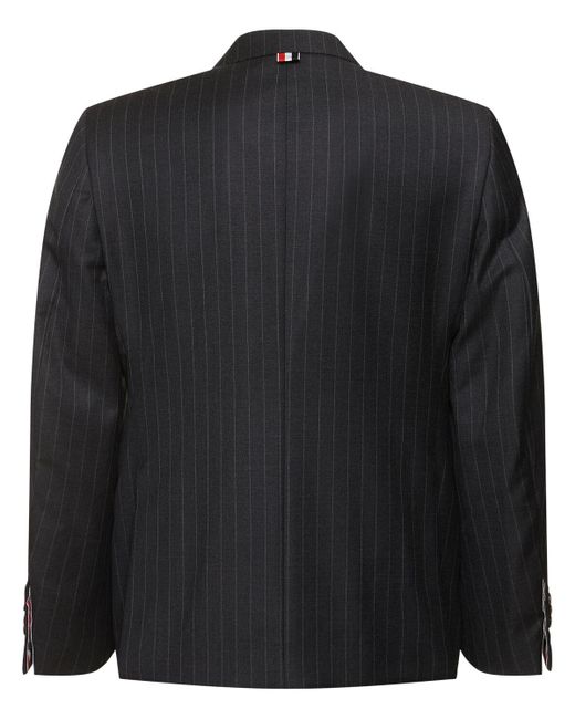 Thom Browne Black Classic Pinstripe Wool Blazer for men