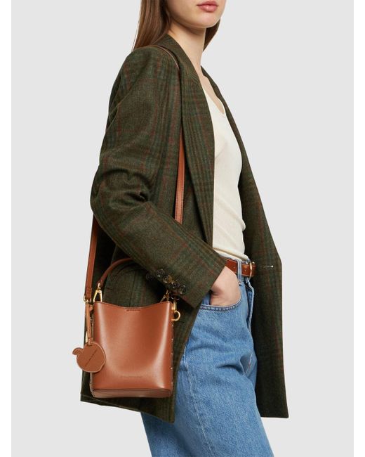 Stella McCartney Brown Logo Faux Leather Bucket Bag