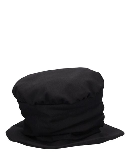 Cappello in gabardina di lana di Yohji Yamamoto in Black da Uomo