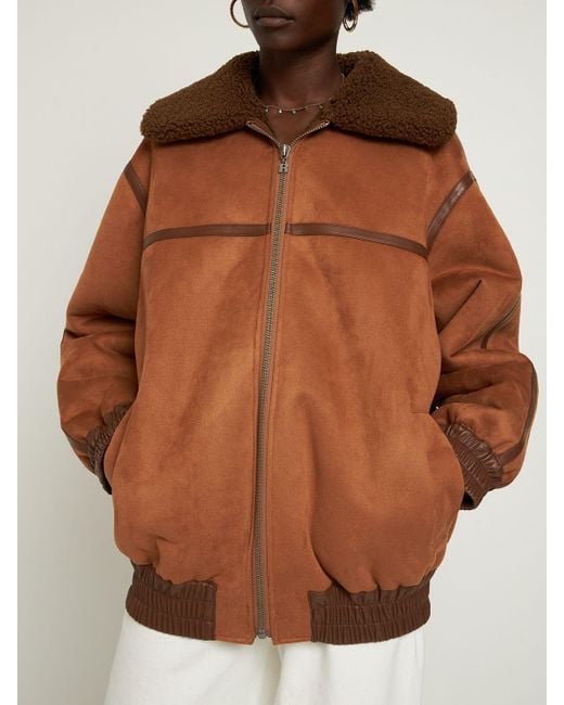 ROTATE BIRGER CHRISTENSEN Brown Bomberjacke Aus Kunstshearling
