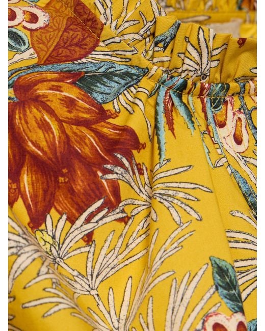 Ulla Johnson Yellow Klara Printed Cotton Top