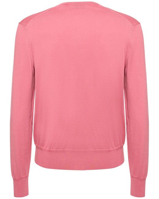 Tom Ford Strickpullover Aus Superfeiner Baumwolle in Pink für Herren