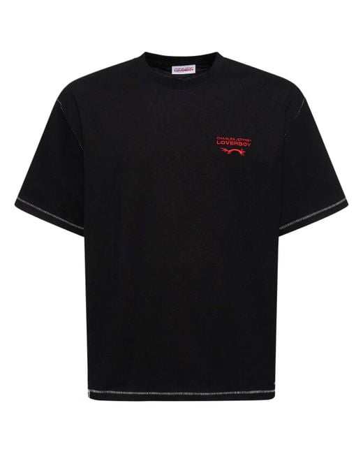 T-shirt lvr exclusive in cotone organico di Charles Jeffrey in Black da Uomo
